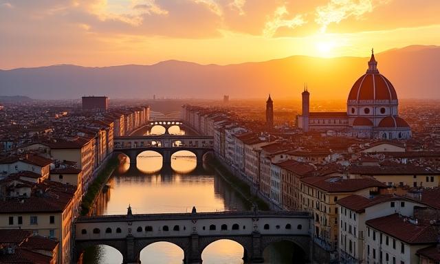 Fotografia aerea con drone panoramica di Firenze